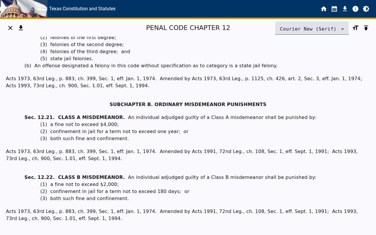 Texas classifications affecting Arlington criminal court records in Tarrant County