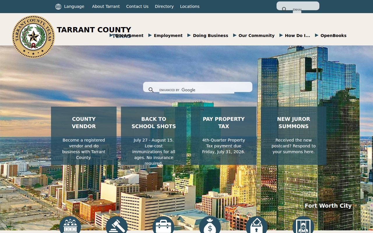 Tarrant County criminal history department directory