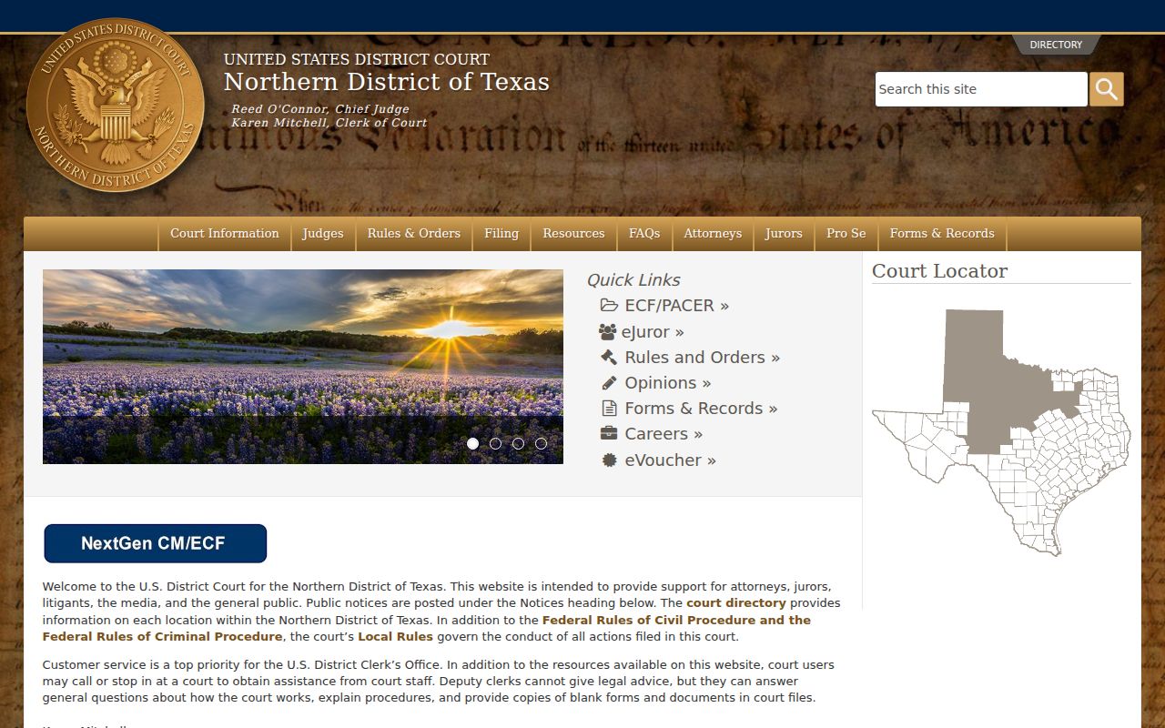 Federal criminal court cases for Tarrant County Northern District
